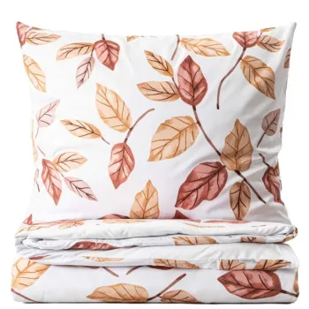 Lenjerie de pat dubla Leafy, Homla, 3 piese, 160x200 cm, microfibra, multicolor imagine