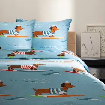 Lenjerie de pat dubla Longo, Homla, 160x200 cm, 3 piese, microfibra din poliester, multicolor imagine