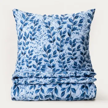 Lenjerie de pat dubla Luna, Homla, 160x200 cm, 3 piese, microfibra din poliester, albastru imagine