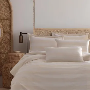 Lenjerie de pat dubla, Max Yollu Saten - Beige, EnLora Home, 70% bumbac/30% poliester imagine