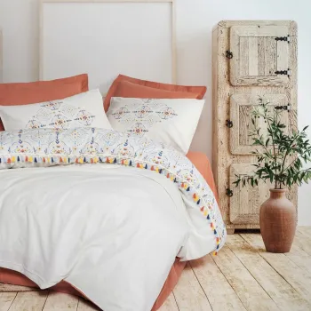 Lenjerie de pat dubla, Milis - Tile Red, Cotton Box, Bumbac Ranforce imagine