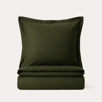 Lenjerie de pat dubla Milo, Homla, 160x200 cm, 3 piese, bumbac satinat, verde olive imagine