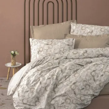 Lenjerie de pat dubla, Moil - Beige, Cotton Box, Bumbac Ranforce imagine