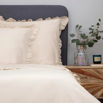 Lenjerie de pat dubla Moises, Homla, 3 piese, 160x200 cm, bumbac, bej imagine