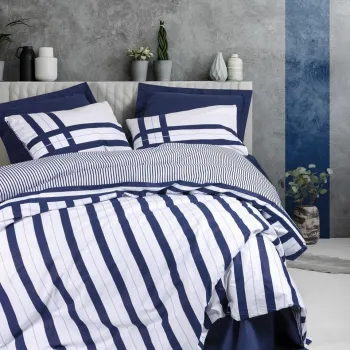 Lenjerie de pat dubla, Nifty - Dark Blue, Cotton Box, Bumbac Ranforce imagine