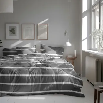 Lenjerie de pat dubla Pax, Heinner Home, 4 piese, 200x220 cm, 100% bumbac, gri imagine