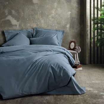 Lenjerie de pat dubla, Plain - Anthracite, Cotton Box, Bumbac Ranforce imagine