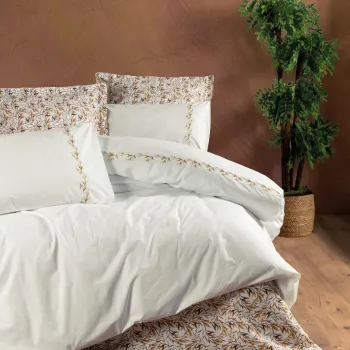 Lenjerie de pat dubla, Polite - Cinnamon, Cotton Box, Bumbac imagine