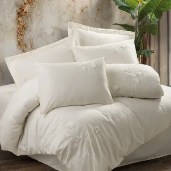 Lenjerie de pat dubla, Pure - Ecru, Cotton Box, Bumbac Satinat imagine