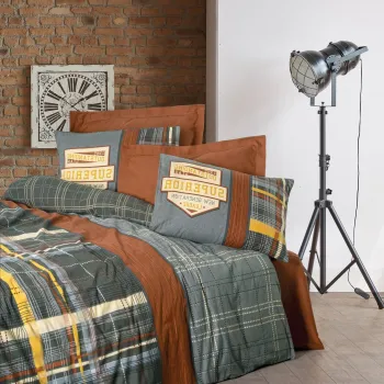 Lenjerie de pat dubla, Ramiro - Cinnamon, Cotton Box, Bumbac Ranforce imagine