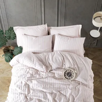 Lenjerie de pat dubla, Road Potlu - Beige, EnLora Home, 70% bumbac/30% poliester imagine