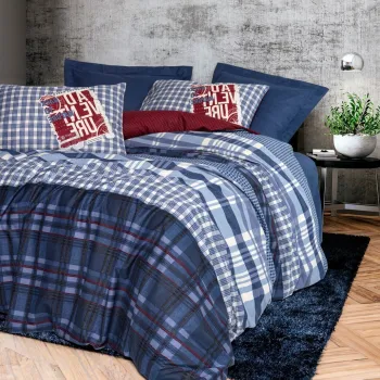 Lenjerie de pat dubla, Roger - Dark Blue, Cotton Box, Bumbac Ranforce imagine