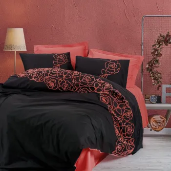 Lenjerie de pat dubla, Rosen - Coral, Cotton Box, Bumbac Ranforce imagine