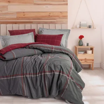 Lenjerie de pat dubla, Sento - Grey, Cotton Box, 50% bumbac / 50% poliester imagine