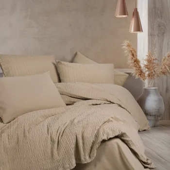 Lenjerie de pat dubla, Sungai - Salmon, Cotton Box, 60% bumbac/40% poliester imagine