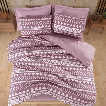 Lenjerie de pat dubla Super King (EU) (IT), 3 piese, L'essentiel Maison, Artec, 65% bumbac/35% poliester, Lila imagine