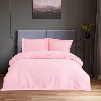 Lenjerie de pat dubla Super King (EU) (IT), 3 piese, L'essentiel Maison, Elegant, Roz imagine