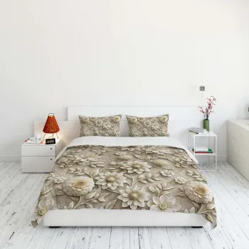 Lenjerie de pat dubla Super King (EU) (IT), 3 piese, L'essentiel Maison, FLW_DVT25-1, Multicolor imagine