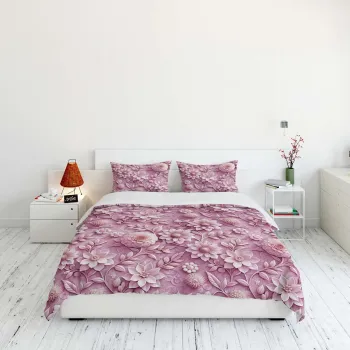 Lenjerie de pat dubla Super King (EU) (IT), 3 piese, L'essentiel Maison, FLW_DVT25-7, Multicolor imagine