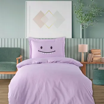 Lenjerie de pat dubla Super King (EU) (IT), 3 piese, L'essentiel Maison, Lububu, Lila imagine