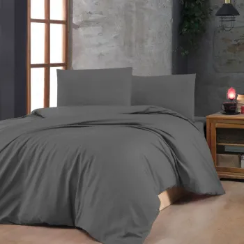 Lenjerie de pat dubla Super King (EU) (IT), L'essentiel Maison, Anthracite, Antracit imagine