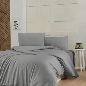 Lenjerie de pat dubla Super King (EU) (IT), L'essentiel Maison, Dark Grey, Gri inchis imagine