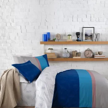 Lenjerie de pat dubla Super King (EU) (IT), L'essentiel Maison, Effective, Pulbere / Alb imagine