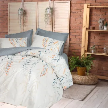 Lenjerie de pat dubla Super King (EU) (IT), L'essentiel Maison, Hiedra, Albastru indigo imagine