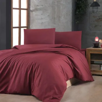 Lenjerie de pat dubla Super King (EU) (IT), L'essentiel Maison, Maroon, Maro imagine