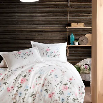 Lenjerie de pat dubla Super King (EU) (IT), L'essentiel Maison, Palitra v1, Bumbac Ranforce, Roz pudra imagine