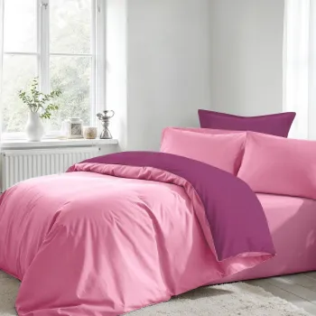 Lenjerie de pat dubla Super King (EU) (IT), L'essentiel Maison, Pink, Mov, Roz / Mov imagine