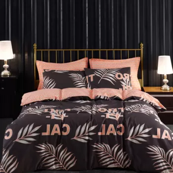 Lenjerie de pat dubla Super King (EU) (IT), Tropical - Brown, Mijolnir, Bumbac Ranforce imagine