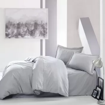 Lenjerie de pat dubla Super King (FR), 3 piese, Elegant - Grey, Cotton Box, Bumbac Satinat imagine