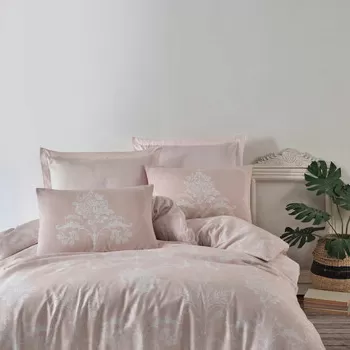 Lenjerie de pat dubla Super King (FR), 3 piese, Kralice - Mink, Eponj Home, 65% bumbac/35% poliester imagine