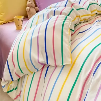 Lenjerie de pat dubla Super King (FR), 3 piese, L'essentiel Maison, Funny, Lila imagine