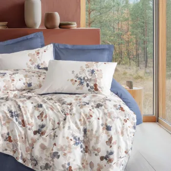 Lenjerie de pat dubla Super King (FR), 3 piese, L'essentiel Maison, Nebulae, Indigo imagine