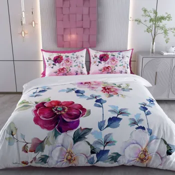 Lenjerie de pat dubla Super King (FR), 3 piese, L'essentiel Maison, Royal, Bumbac;Poliester, Alb / Verde / Albastru / Rosu / Mov imagine