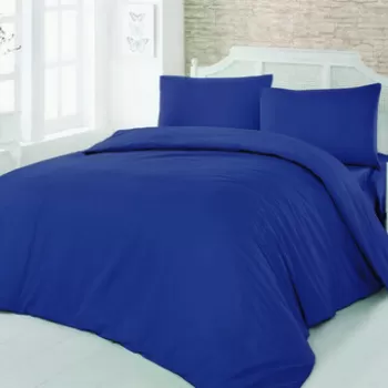 Lenjerie de pat dubla Super King (FR), Dark Blue, Patik, Bumbac Ranforce imagine