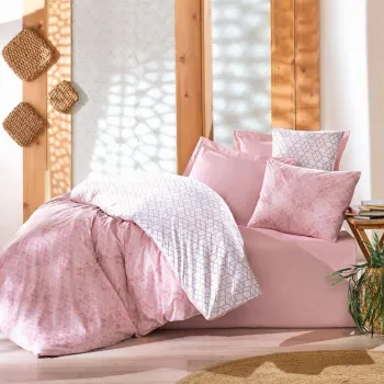 Lenjerie de pat dubla Super King (FR), L'essentiel Maison, Best, Roz imagine