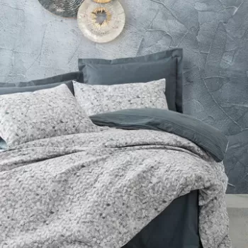 Lenjerie de pat dubla Super King (FR), Molly - Anthracite, Cotton Box, Bumbac Ranforce imagine