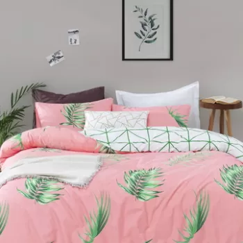 Lenjerie de pat dubla Super King (US) (ES), Barbara - Green, Mijolnir, Bumbac Ranforce imagine