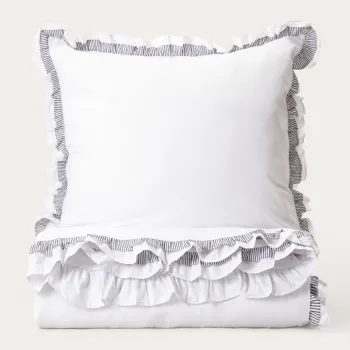 Lenjerie de pat dubla Tessia, Homla, 160x200 cm, 3 piese, bumbac, alb imagine