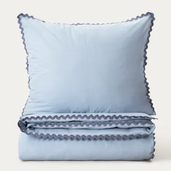 Lenjerie de pat dubla Vela, Homla, 160x200 cm, 3 piese, bumbac, albastru imagine