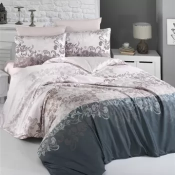 Lenjerie de pat dubla, Victoria, Rina 121VCT63461, 3 piese, bumbac satinat, multicolor imagine