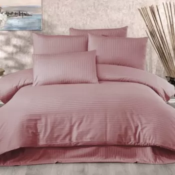 Lenjerie de pat dubla, Whitney, 188WTN62106, 3 piese, bumbac satinat, roz pudrat imagine