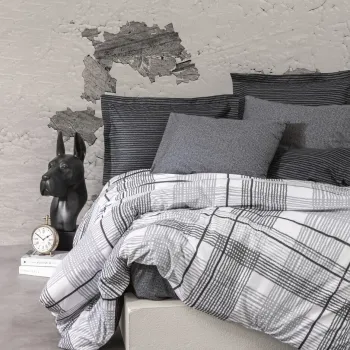 Lenjerie de pat dubla, Will - Anthracite, Cotton Box, Bumbac Ranforce imagine