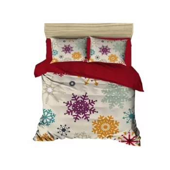 Lenjerie de pat dubla X-mas 460, Pearl Home, 3 piese, 200x220 cm, amestec bumbac, multicolor imagine