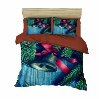 Lenjerie de pat dubla Xmas-404, Pearl Home, 3 piese, amestec bumbac, multicolor imagine