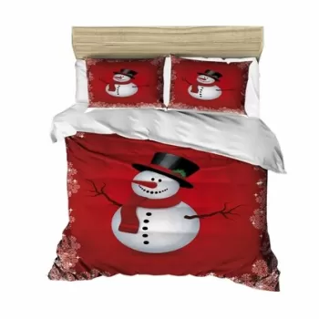 Lenjerie de pat dubla Xmas-430, Pearl Home, 3 piese, amestec bumbac, multicolor imagine