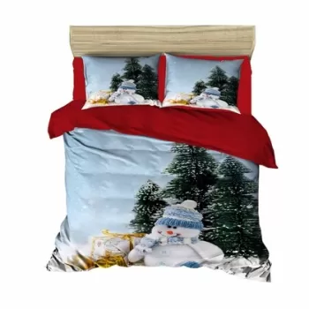 Lenjerie de pat dubla Xmas-431, Pearl Home, 3 piese, amestec bumbac, multicolor imagine